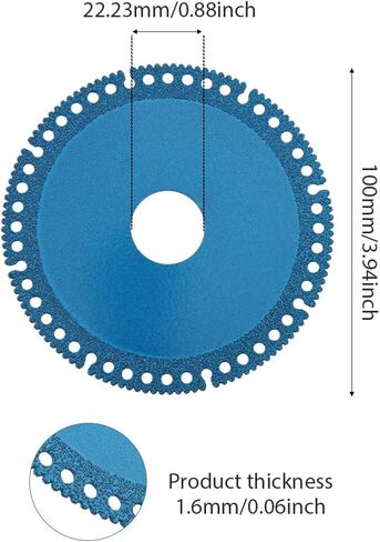 3pcs 4 Inch 1.6mm Grinding Wheel, General Purpose for Metal, Angle Grinder Cutting Disc, Metal Cut Off Wheel Cutting Discs for Smooth Cutting, Chamfering, Grinding(Blue) in Saudi Arabia