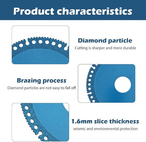 3pcs 4 Inch 1.6mm Grinding Wheel, General Purpose for Metal, Angle Grinder Cutting Disc, Metal Cut Off Wheel Cutting Discs for Smooth Cutting, Chamfering, Grinding(Blue) in Saudi Arabia