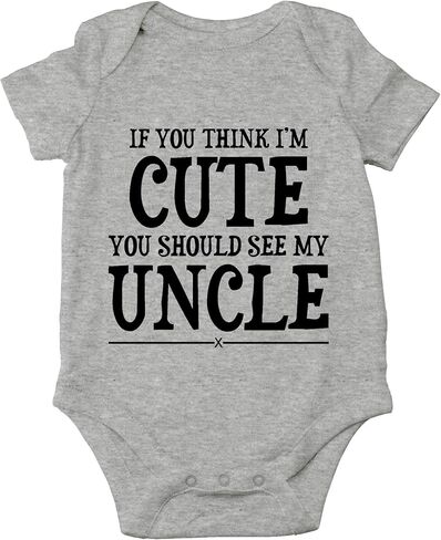 AW Fashions I'm Cute You Shuld See My Uncle - Funny Wingman - Cute One-Piece Infant Baby Bodysuit in Saudi Arabia