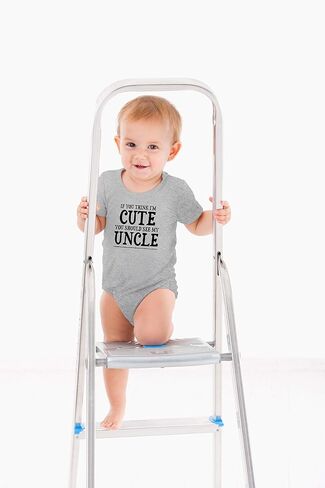 AW Fashions I'm Cute You Shuld See My Uncle - Funny Wingman - Cute One-Piece Infant Baby Bodysuit in Saudi Arabia
