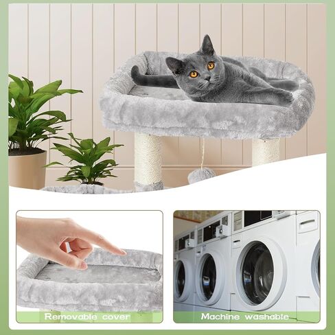 MIAO PAW 14Cat Tree Tower for Indoor Cats - Condo with Sisal Scratching Posts，Jump Platform Cat Furniture Activity Center Play House Bed Grey in Kuwait