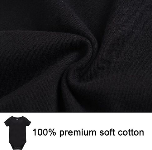 kavkas Short Sleeve Baby Bodysuit Cotton Newborn Clothes Solid Color One Piece Undershirt 5 Pack 0-24 Months in Kuwait