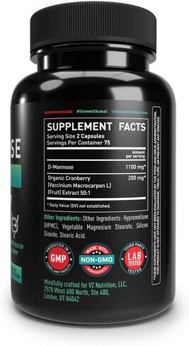 فيلا د-مانوز مع مستخلص التوت البري لصحة المثانة والمسالك البولية* | 1300 مجم لكل جرعة، 150 كبسولة | لا يحتوي على كائنات معدلة وراثيًا، تم اختباره بواسطة طرف ثالث | تنظيف المثانة* in Kuwait