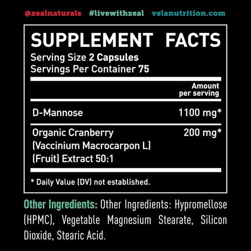 فيلا د-مانوز مع مستخلص التوت البري لصحة المثانة والمسالك البولية* | 1300 مجم لكل جرعة، 150 كبسولة | لا يحتوي على كائنات معدلة وراثيًا، تم اختباره بواسطة طرف ثالث | تنظيف المثانة* in Kuwait