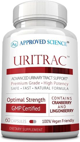 Approve Science® Uritrac™ - UTI Support - Cranberry, D-Mannose, Lingonberry - Vegan Friendly - 1 Bottle Supply in Saudi Arabia