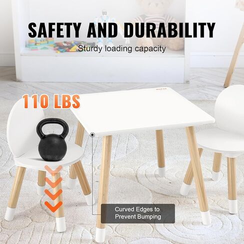 VEVOR Kids Table and 2 Chairs Set, Toddler Table and Chair Set, Children Multi-Activity Table for Art, Craft, Reading, Learning in Kuwait