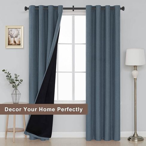 2 Pack Curtain Rods for Windows 48 to 86 inch with Round Cap Finials, Heavy Duty Black Curtain Rods Extra-Thick 1-Inch Diameter Single Drapery Rod, Extendable Metal Rod Set of Window Treatment in Kuwait