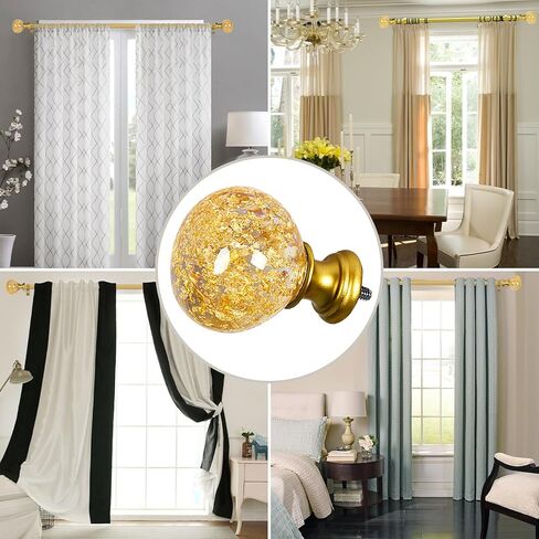 قضبان ستائر فضية من EQUURROY للنوافذ من 36 إلى 72 بوصة (3-6 أقدام)، وقطر 1 بوصة، وقضيب ستارة عالي التحمل قابل للتعديل، ونهايات نهائية من الراتنج الشفاف in Kuwait