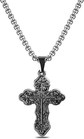 قلادة متقاطعة من النحاس النقي من ذا نورث رينج للرجال والنساء، علاج مغناطيسي لتخفيف التهاب المفاصل والنفق الرسغي والصداع النصفي والعمود الفقري العنقي in Kuwait