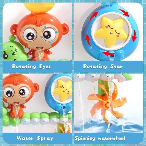 Bath Toy Bathtub Toy with Floating Squirting Toys for Boys and Girls , Fishing Game for Toddles and Babies in Kuwait