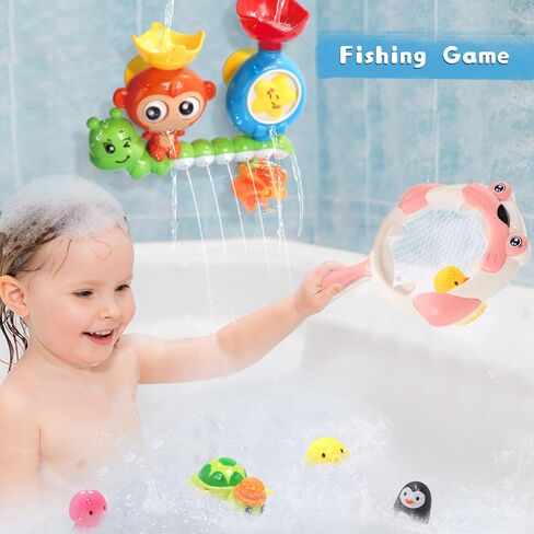 Bath Toy Bathtub Toy with Floating Squirting Toys for Boys and Girls , Fishing Game for Toddles and Babies in Kuwait