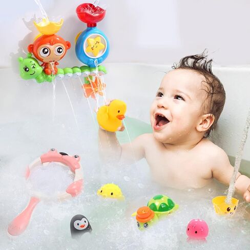 Bath Toy Bathtub Toy with Floating Squirting Toys for Boys and Girls , Fishing Game for Toddles and Babies in Kuwait