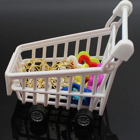 Bird Puzzle Training Toys Set，Parrots Tabletop Interactive Toys Pack，Parakeets Hobby Building Toys for Throwing Chewing Learning, Mini Pink Plastic Shopping Cart Toy with Balls for Cockatiel Conure in Kuwait