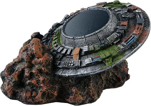 Mairuker Aquarium Decorations Resin UFO Fish Tank Accessories for Fish Tank Micro Flying Saucer Creative Decor Reptile Box Landscaping Ornament in Saudi Arabia