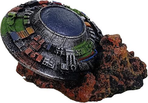 Mairuker Aquarium Decorations Resin UFO Fish Tank Accessories for Fish Tank Micro Flying Saucer Creative Decor Reptile Box Landscaping Ornament in Saudi Arabia