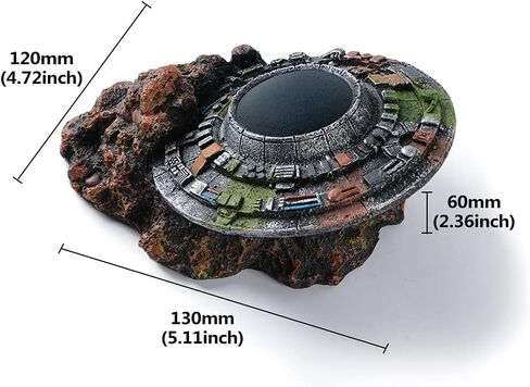 Mairuker Aquarium Decorations Resin UFO Fish Tank Accessories for Fish Tank Micro Flying Saucer Creative Decor Reptile Box Landscaping Ornament in Saudi Arabia