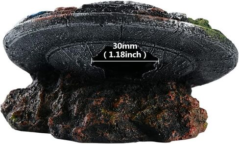 Mairuker Aquarium Decorations Resin UFO Fish Tank Accessories for Fish Tank Micro Flying Saucer Creative Decor Reptile Box Landscaping Ornament in Saudi Arabia