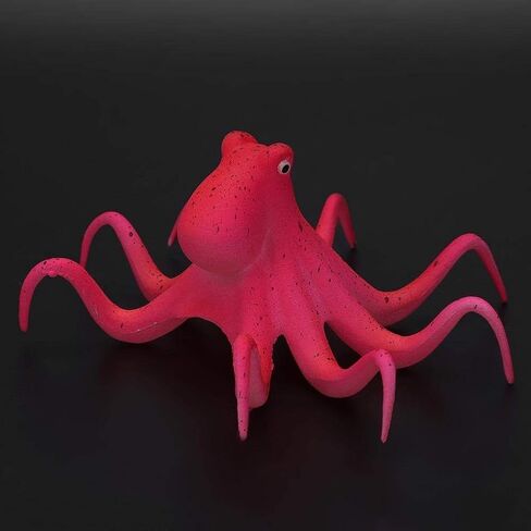 Unibell Fish Tank Decoration Silicone Artificial Fluorescent Simulation Octopus Aquarium(Red) in Kuwait