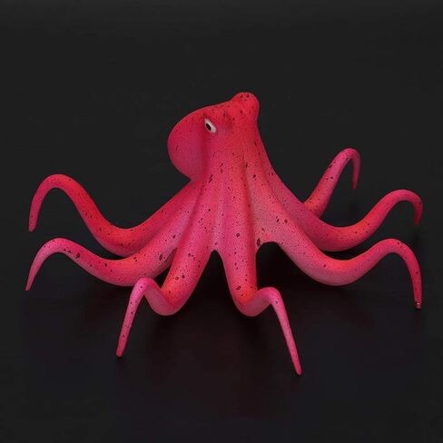 Unibell Fish Tank Decoration Silicone Artificial Fluorescent Simulation Octopus Aquarium(Red) in Kuwait