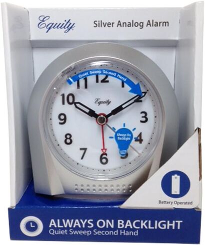 ايكويتي ساعة منبه انالوج صامتة بلون فضي in Kuwait