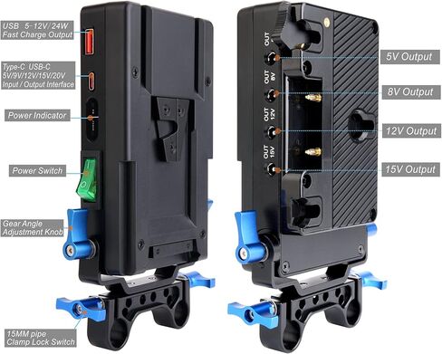 تتحول بطارية أنتو-باور جولد ماونت من كوكاكوو إلى لوحة محول كاميرا الفيديو على شكل حرف V، محول مقسم إمدادات الطاقة. مع مشبك قضيب 15 مم وسبعة مخرج طاقة تيار مستمر لكاميرات سوني وكاميرات دي اس ال ار. in Kuwait