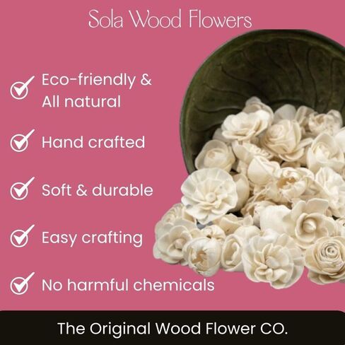 Sola Wood Flowers Mini Random Assortment (No Bark) - 50 pcs, Artificial Flowers for Decoration, Flower Bouquets, Centerpieces, DIY Home Decor and Craft Supplies in Kuwait