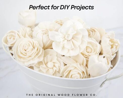 Sola Wood Flowers Mini Random Assortment (No Bark) - 50 pcs, Artificial Flowers for Decoration, Flower Bouquets, Centerpieces, DIY Home Decor and Craft Supplies in Kuwait