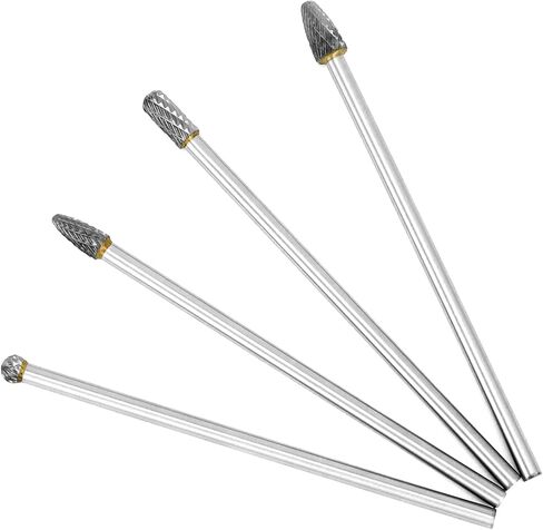 مجموعة 4 قطع من QWORK بطول 6 بوصات من كربيد التنجستين - ساق 6 مم، أداة متعددة الاستخدامات لتصنيع القوالب والشطب ونحت الخشب المعدني وطحن وتلميع in Kuwait