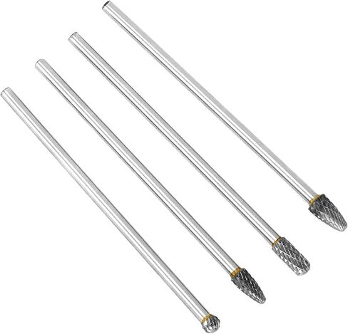 مجموعة 4 قطع من QWORK بطول 6 بوصات من كربيد التنجستين - ساق 6 مم، أداة متعددة الاستخدامات لتصنيع القوالب والشطب ونحت الخشب المعدني وطحن وتلميع in Kuwait
