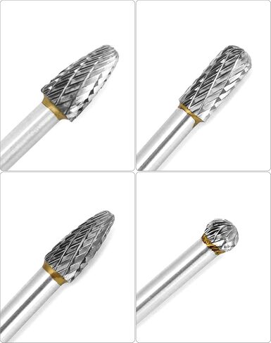 مجموعة 4 قطع من QWORK بطول 6 بوصات من كربيد التنجستين - ساق 6 مم، أداة متعددة الاستخدامات لتصنيع القوالب والشطب ونحت الخشب المعدني وطحن وتلميع in Kuwait