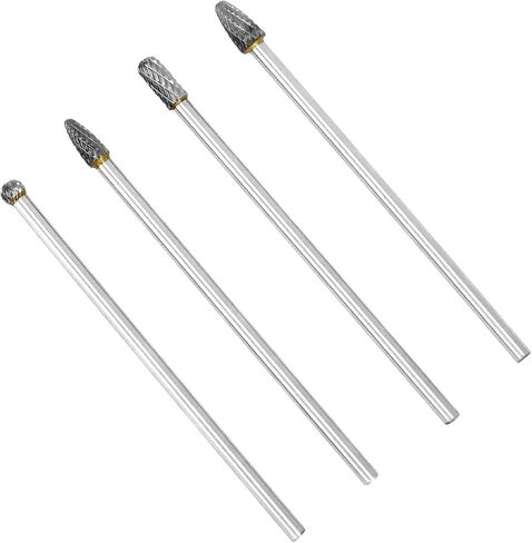 مجموعة 4 قطع من QWORK بطول 6 بوصات من كربيد التنجستين - ساق 6 مم، أداة متعددة الاستخدامات لتصنيع القوالب والشطب ونحت الخشب المعدني وطحن وتلميع in Kuwait