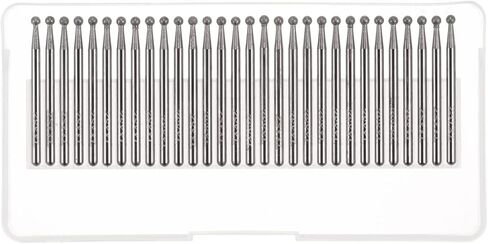 HARFINGTON 30 قطعة نتوءات طحن الماس نحت بت 1.5 مللي متر الكرة شكل رئيس شنت نقطة 1/8 عرقوب لأداة دوارة in Kuwait