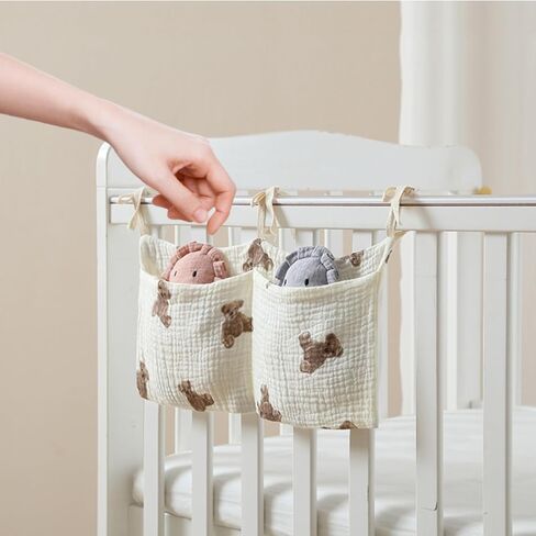 حقيبة تنظيم عربة الأطفال Lmbabter بجانب السرير وحقيبة تخزين الحفاضات وحقيبة الحضانة للحفاضات والمناديل المبللة والألعاب (أرنب) in Kuwait