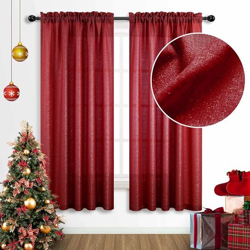 Gold Curtains 84 Inch Length for Living Room 2 Panels Set Rod Pocket Window Decor Semi Sheer Luxury Sparkle Shimmer Shiny Glitter Brown Golden Mustard Curtains for Bedroom 52x84 Long Christmas Decor in Saudi Arabia