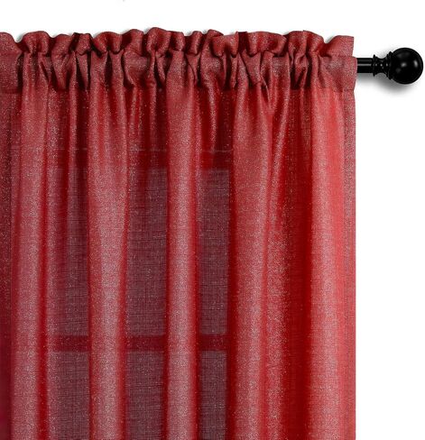 Gold Curtains 84 Inch Length for Living Room 2 Panels Set Rod Pocket Window Decor Semi Sheer Luxury Sparkle Shimmer Shiny Glitter Brown Golden Mustard Curtains for Bedroom 52x84 Long Christmas Decor in Saudi Arabia