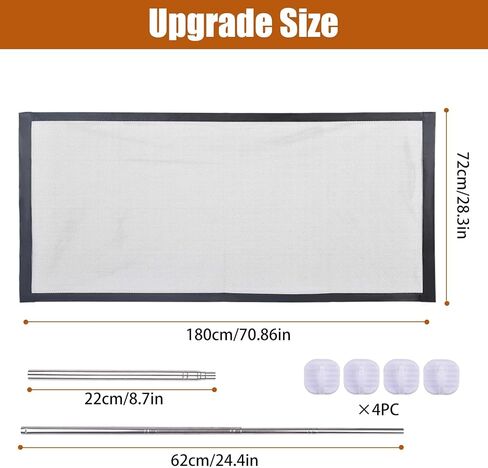 بوابة شبكية للكلاب، بوابات كلاب للمنزل عريضة للغاية، 70.9 × 28.3 انش، بوابة كلب للسلالم بدون ثقب، بوابات امان سوداء للحيوانات الاليفة، بوابة شبكية محمولة للحيوانات الاليفة في الهواء الطلق والداخلية in Kuwait