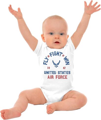 Brisco Brands US Air Force Fly Fight Win Vintage Baby Romper Boys or Girls in Saudi Arabia