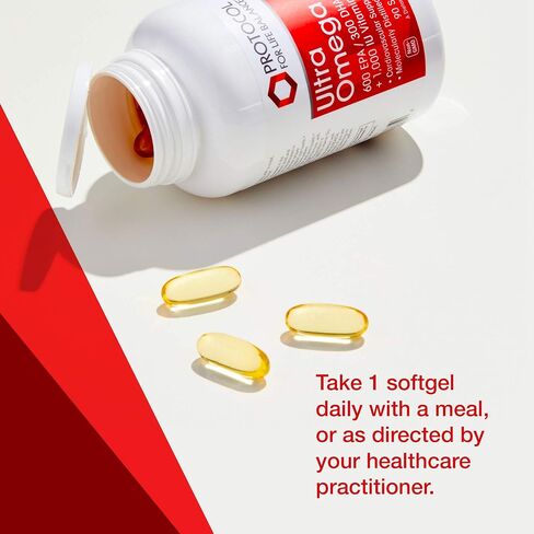 Protocol Ultra Omega 3-D - Fish Oil DHA 300mg, EPA 600mg - Vitamin D3 1,000 IU - Lemon - 90 Softgels in Saudi Arabia