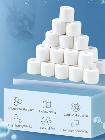PONDON 4 LBS كرات حيوية لحوض السمك، كفاءة الترشيح حوض السمك السيراميك الحيوي مجالات الوسائط، يزيل بسرعة المياه الغائمة والروائح in Kuwait