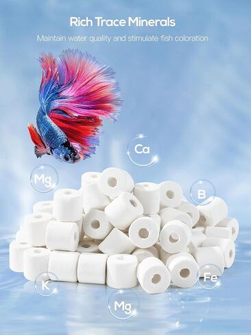 PONDON 4 LBS كرات حيوية لحوض السمك، كفاءة الترشيح حوض السمك السيراميك الحيوي مجالات الوسائط، يزيل بسرعة المياه الغائمة والروائح in Kuwait