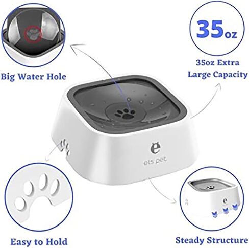 Pet Drinking Bowl Anti-Splash Water (Blue) in Saudi Arabia