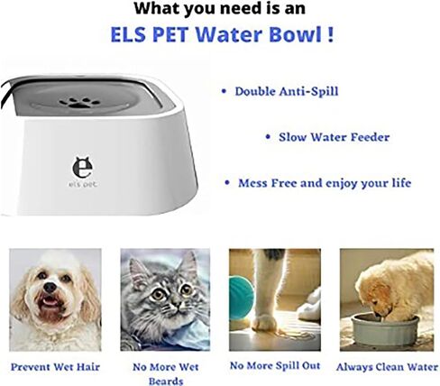Pet Drinking Bowl Anti-Splash Water (Blue) in Saudi Arabia