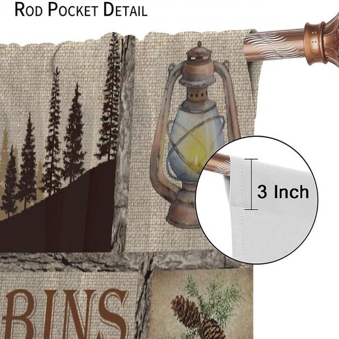 Rustic Farmhouse Curtains, Retro Wooden Barn Door Wood Board Cabin Wild Animals Bear Deer Vintage Farm Country Print Blackout Window Drapes for Kitchen Living Room Bedroom 42x45 Inch in Saudi Arabia