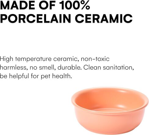 Black Rhino Elevated Food and Water Bowl Set - Dog and Cat Pink Bowl with Gold Iron Tilted Frame - 5.8'' Dual Ceramic Bowl, Ideal and Comfortable Feeding Position for Dogs and Cats in Kuwait