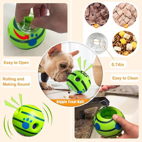 موزع كرات حلوى للكلاب من اكس اف ار جيه كيه مقاس 3.45 انش، كرة بازل صوت مضحكة للكلاب، كرة تفاعلية لتدريب الذكاء وتناول الطعام للكلاب، هدية للكلاب الصغيرة in Kuwait