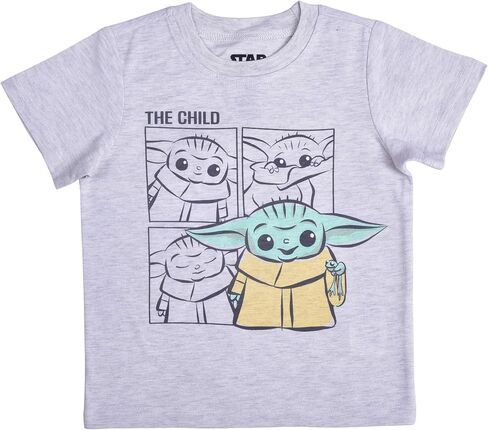 STAR WARS The Mandalorian Baby Yoda Boys Short Sleeve Shirt and Jogger Pants for Toddler and Little Kids – Grey in Saudi Arabia