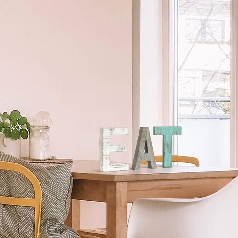 Rustic Wood Family Sign, Decorative Wooden Block Word Signs, Freestanding Wooden Letters, Rustic Family Signs for Home Decor, Housewarming Gift 16.5 x 5.9 Inch, Multicolor (EAT Sign) in Kuwait