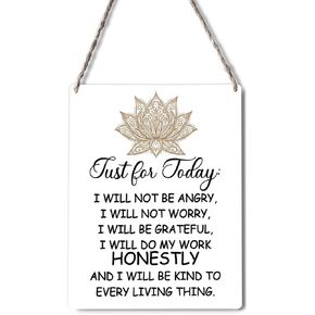 Inspirational Reiki Signs Wall Decor Just for Today Wood Plaque Print Wooden Hanging Sign Decoration for Home Bedroom Door 8" x 10" in Saudi Arabia