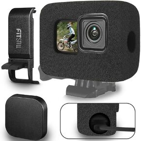 FitStill Windslayer Cover Muffler Windproof Housing Frame Case for Go Pro Hero 12 Hero 11 Hero 10 Hero 9 Black Foam Wind Noise Reduction Sponge Video Accessories for Audio Recording in Kuwait