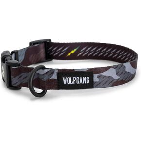 Wolfgang Heavy Duty, Adjustable Dog Collar with Quick Release Nylon Buckle for Walking & Training, NewMoon Print, Large